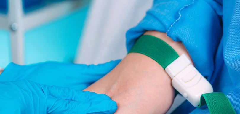 Blood Test Preparation, Nurse with Female Patient